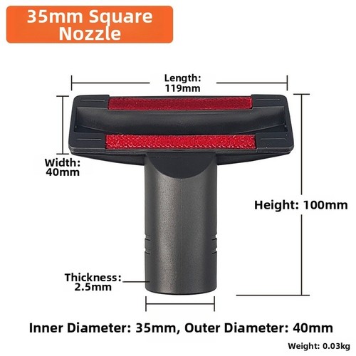 Compact shaped vacuum brush - compact,